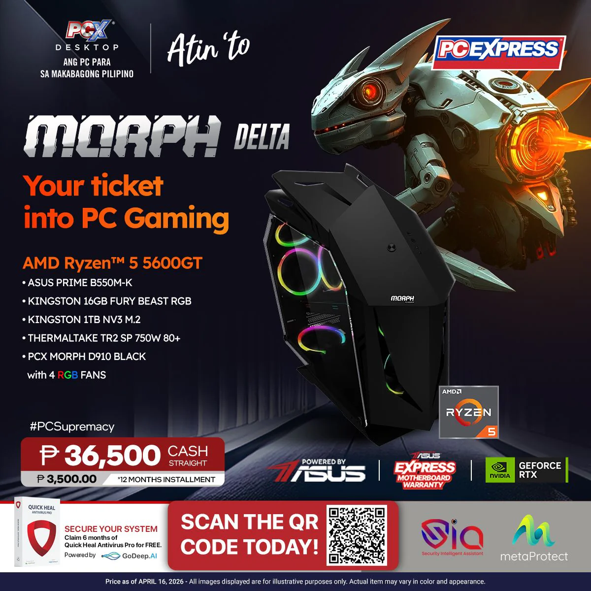 PCX GFH MORPH (DELTA) AMD Ryzen™ 5 Desktop - Powered By ASUS