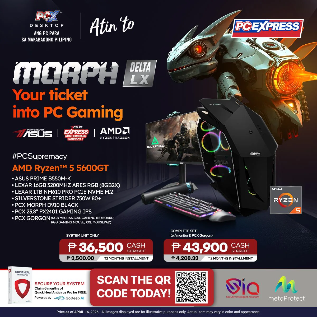 PCX GFH MORPH (DELTA LX) AMD Ryzen™ 5 Desktop - Powered By ASUS
