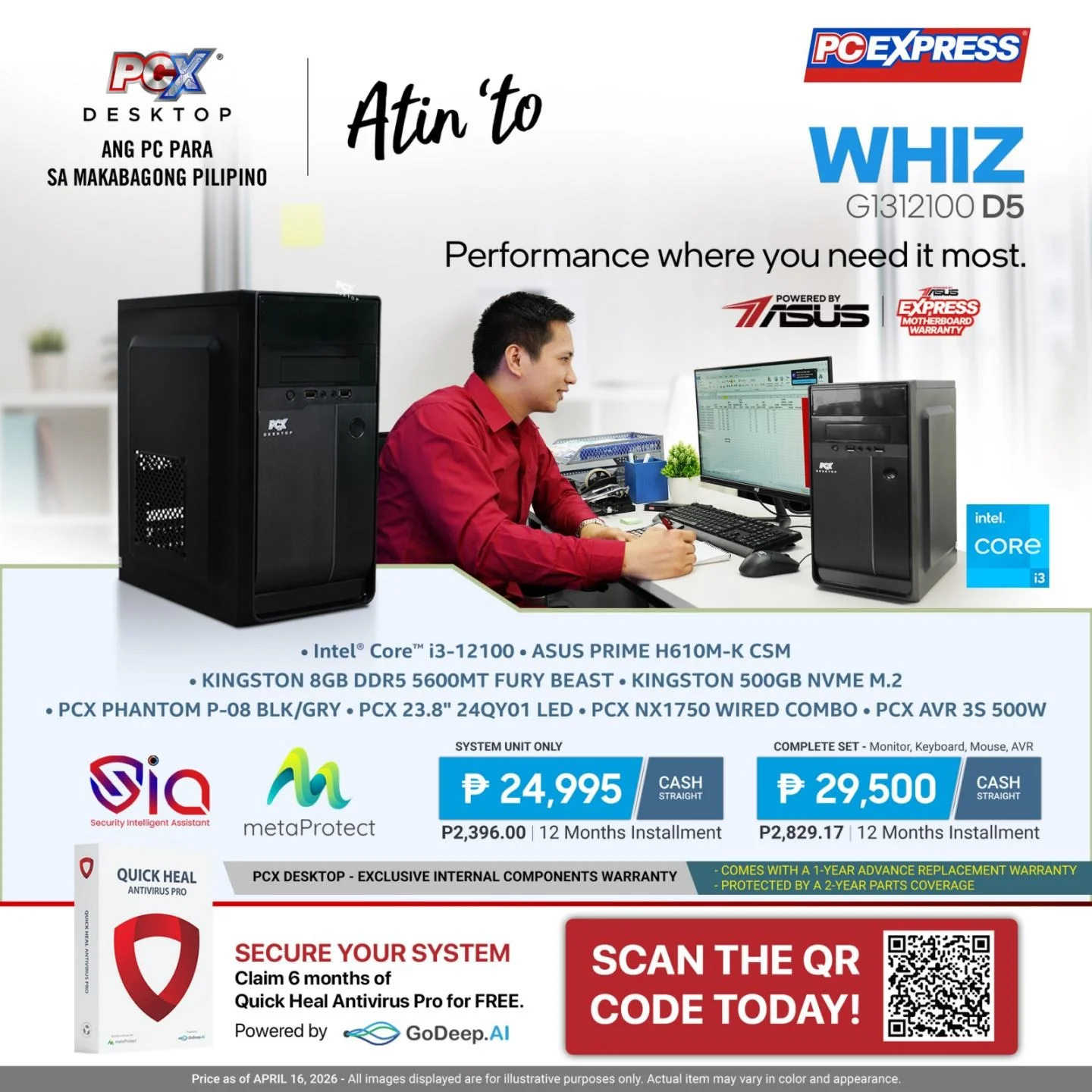 PCX LFH WHIZ (GI312100) D5 Intel® Core™ i3 Desktop - Powered By ASUS