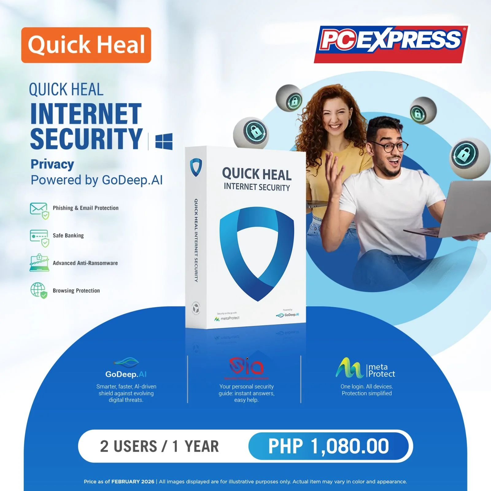 QUICK HEAL Internet Security - 2 USERS /1 YEAR
