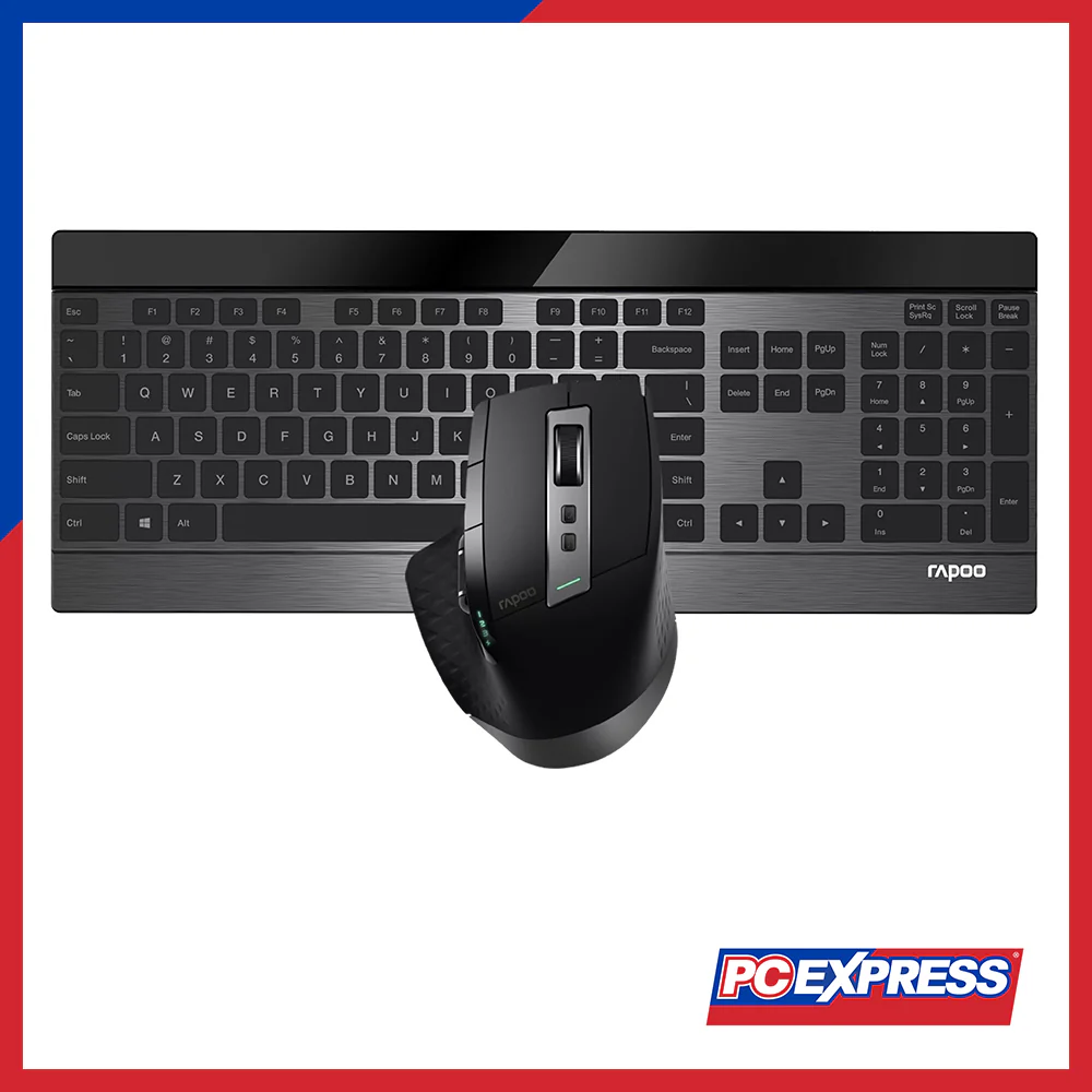RAPOO 9900M Multi-Mode Wireless Ultra-Slim (Keyboard + Mouse) Combo - Black - Image 2