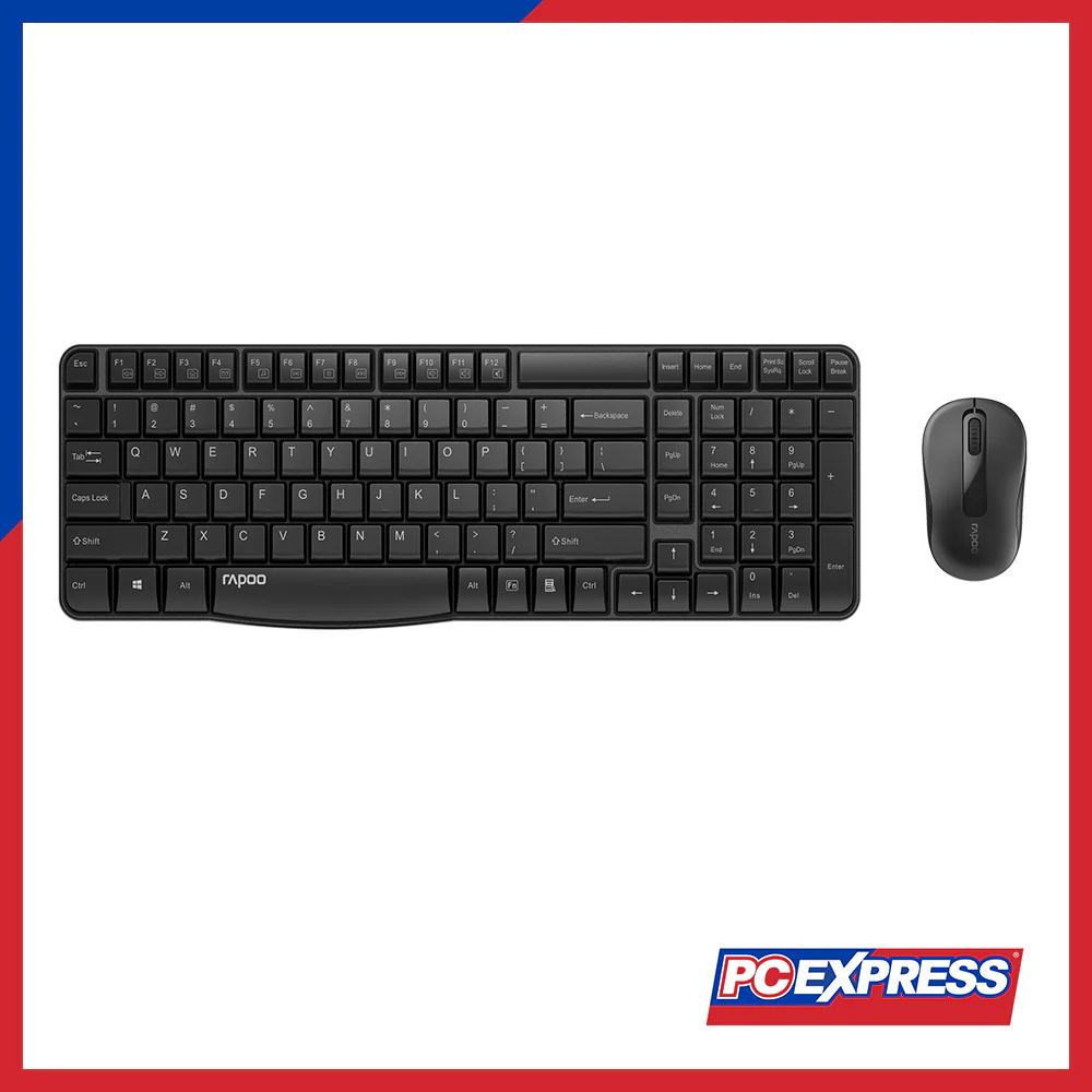 RAPOO X1800S Wireless Keyboard & Mouse Combo - Black - Image 3
