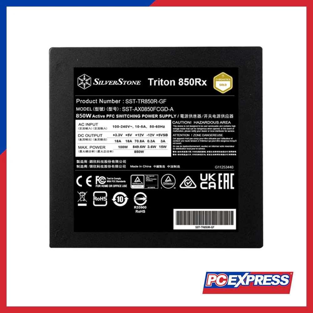 SILVERSTONE Triton 850Rx 850W Cybenetics 80+ Gold Non-Modular Power Supply - Image 5