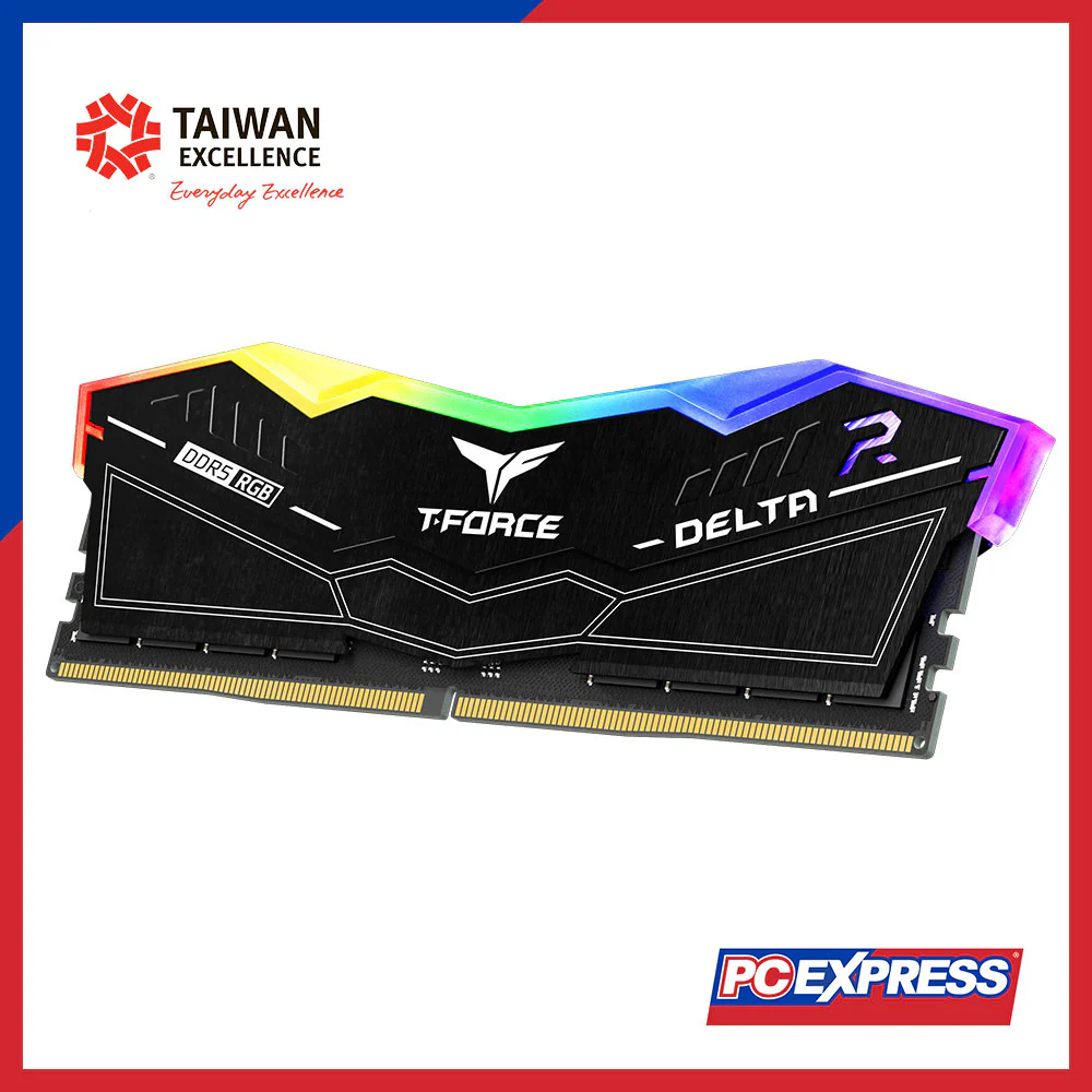 TEAMGROUP 64GB (2x 32GB) DDR5 6000MHz DELTA RGB Desktop Memory - Black