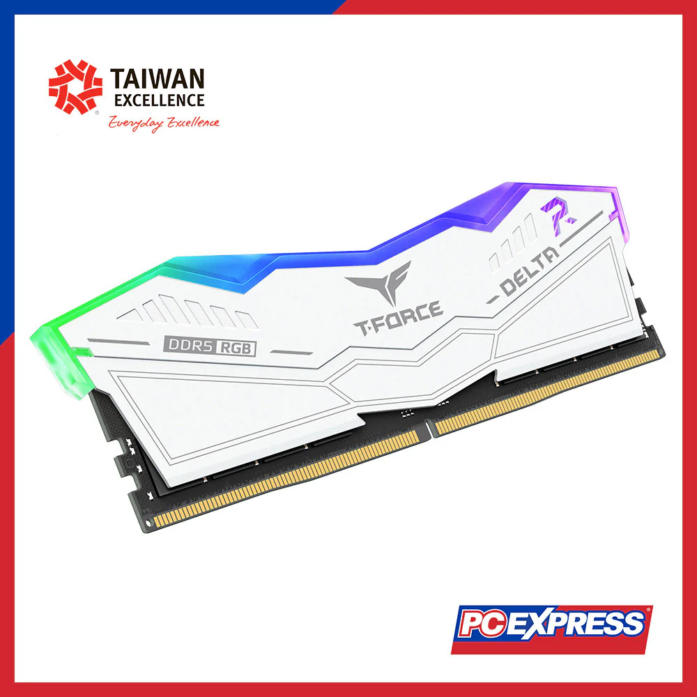 TEAMGROUP 64GB (2x 32GB) DDR5 6000MHz DELTA RGB Desktop Memory - White - Image 2