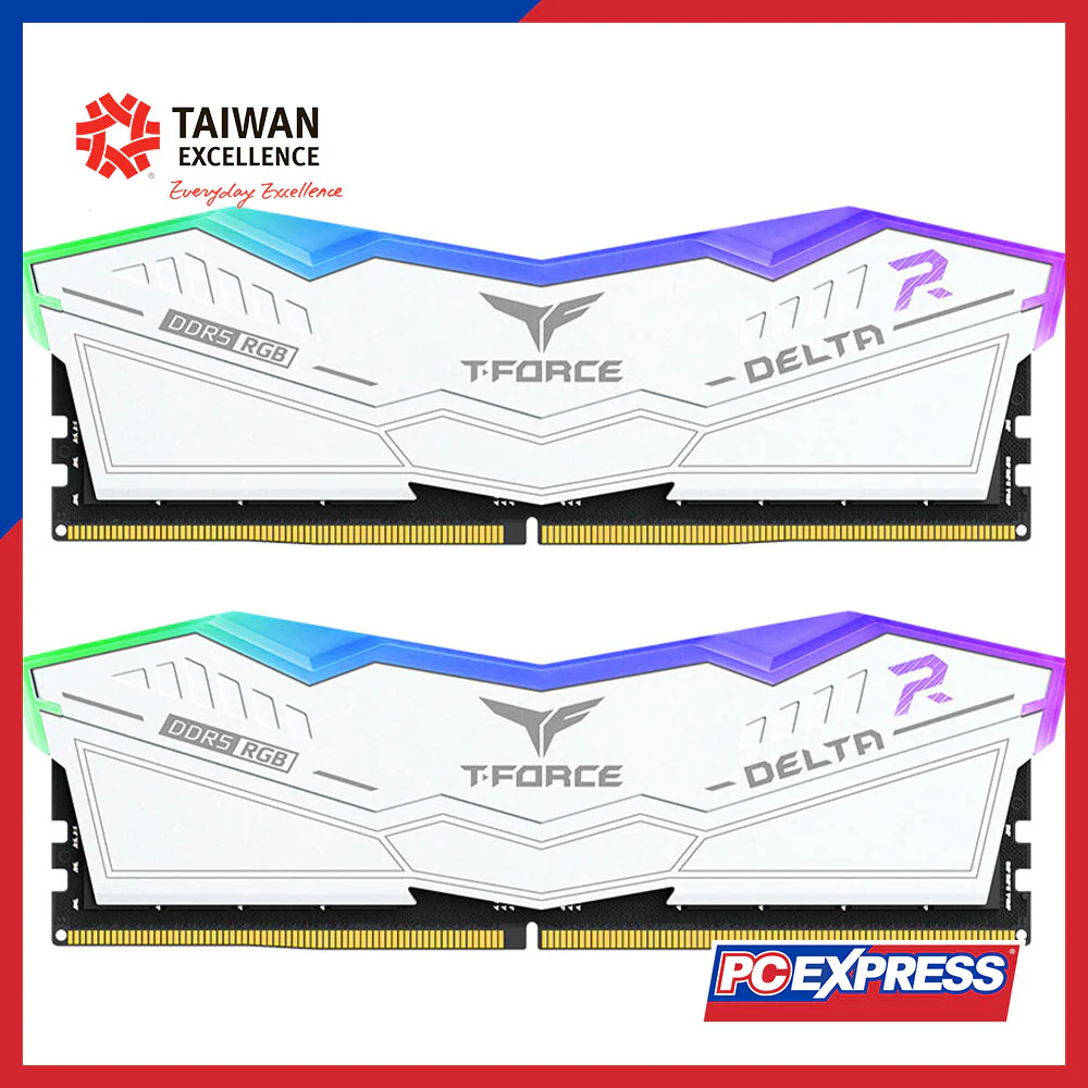 TEAMGROUP 64GB (2x 32GB) DDR5 6000MHz DELTA RGB Desktop Memory - White - Image 4