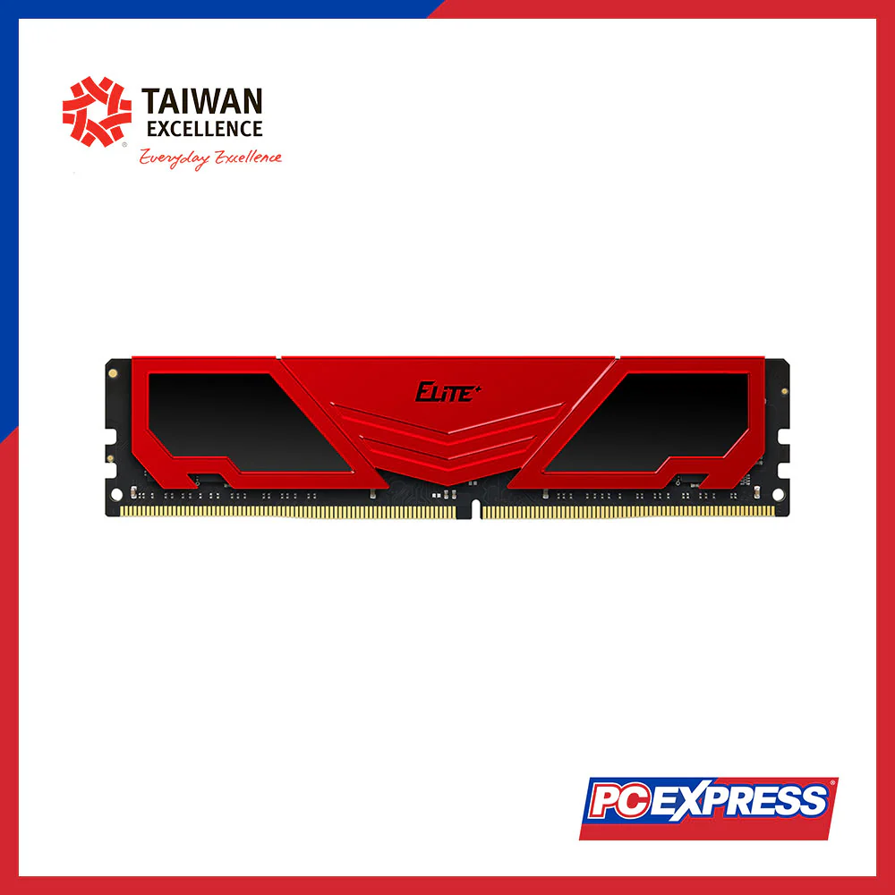 TEAMGROUP 8GB DDR4 3200MHz ELITE Desktop Memory - Red/Black