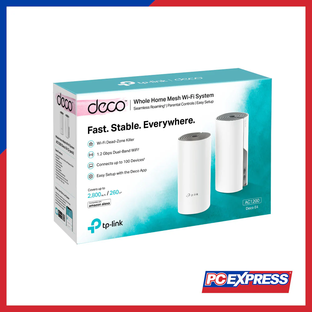 TP-LINK Deco E4 AC1200 Whole Home Mesh Wi-Fi System (2-Pack) - Image 3