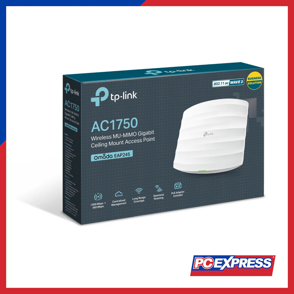 TP-LINK Omada EAP245 AC1750 Wireless Dual Band Gigabit Ceiling Mount Access Point - Image 5