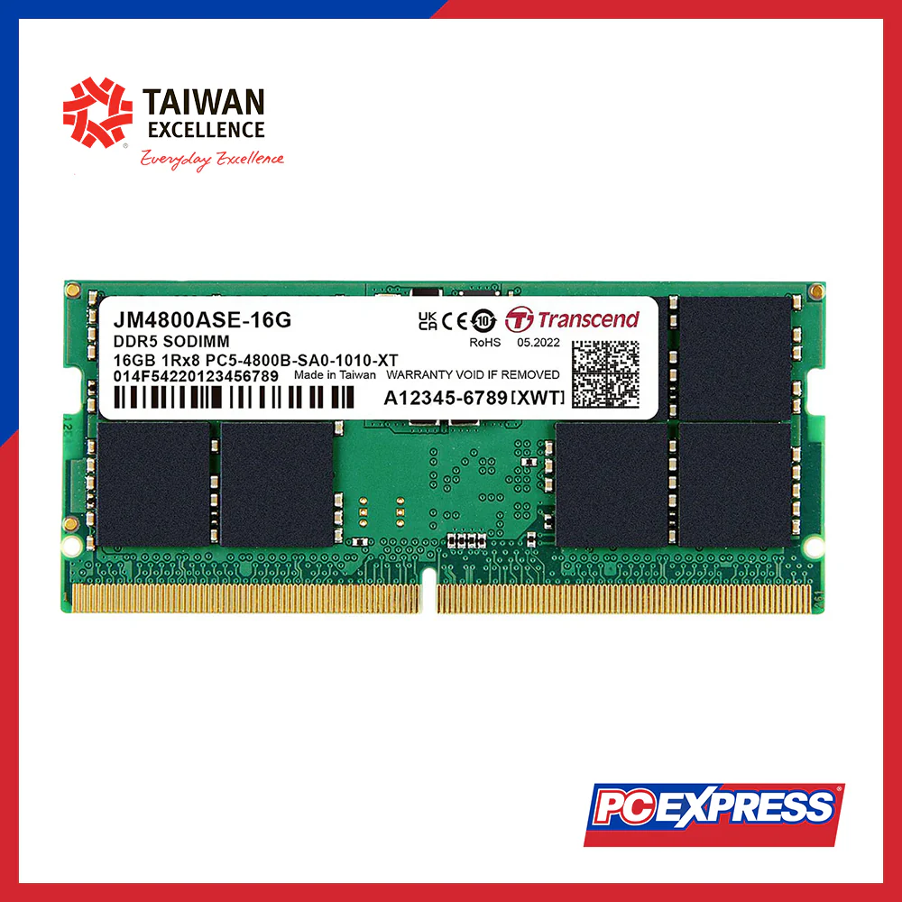 TRANSCEND 16GB DDR5 PC4800MHz (JM4800ASE-16G) SODIMM Laptop Memory