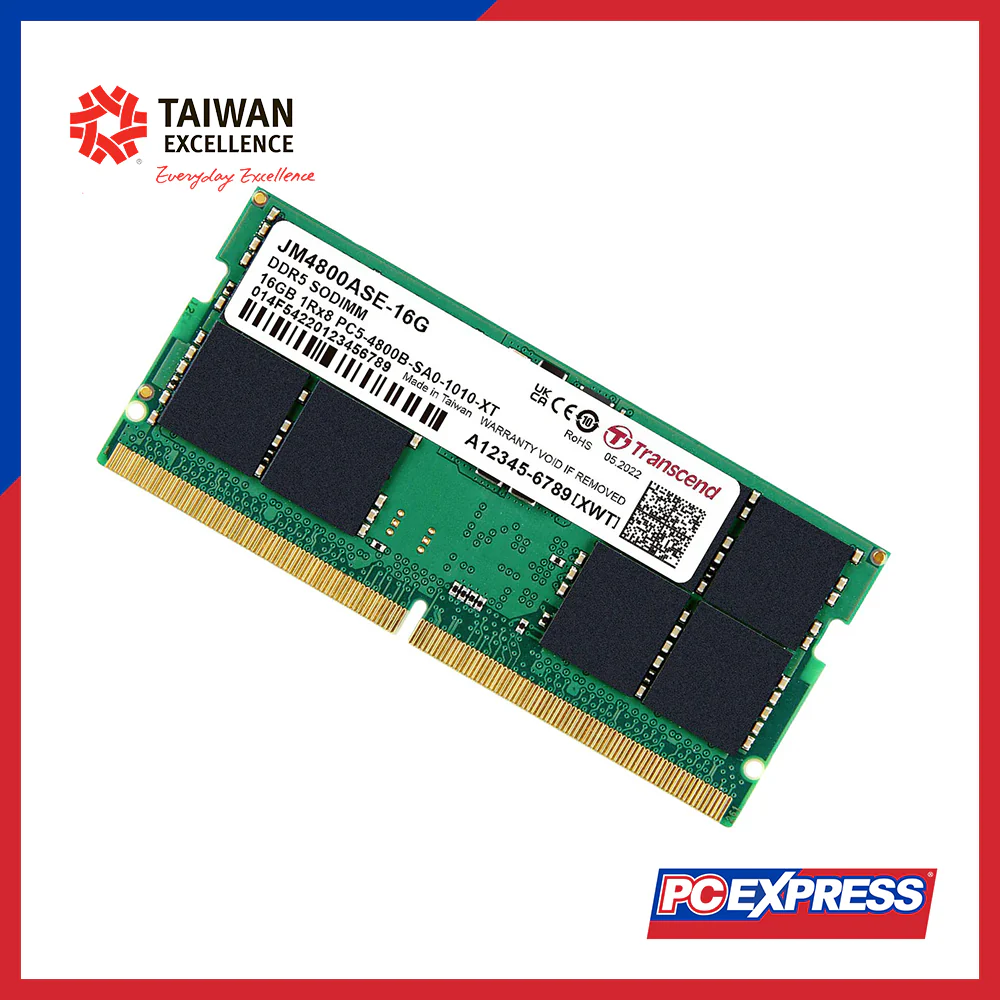 TRANSCEND 16GB DDR5 PC4800MHz (JM4800ASE-16G) SODIMM Laptop Memory - Image 2