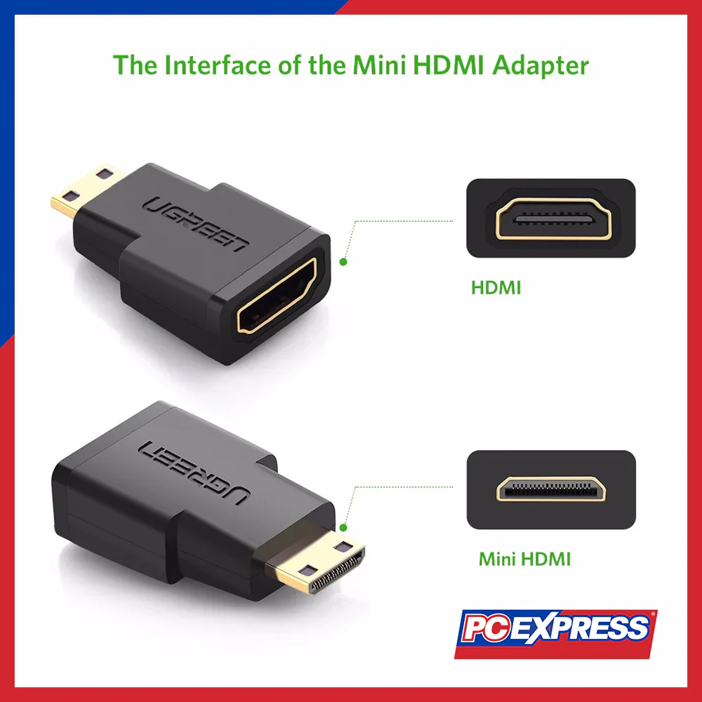 UGREEN 20101/20101 Mini HDMI Male-HDMI Female Adapter - Image 2