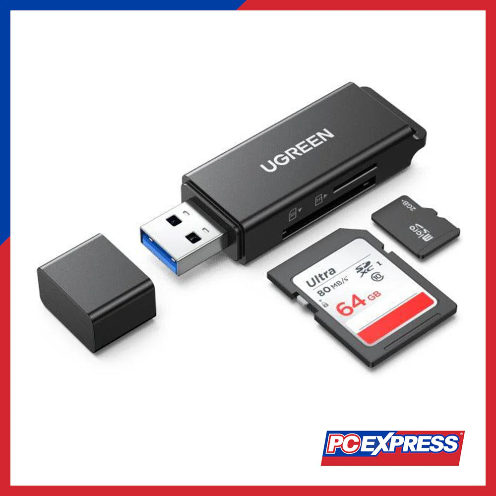UGREEN (CM104/40752) USB 3.0 Card Reader For TF/SD (Black)