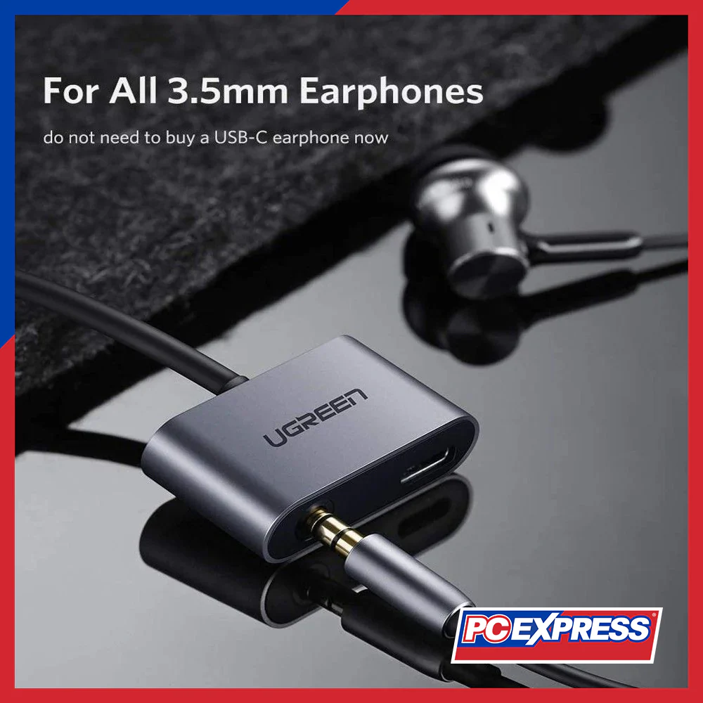 UGREEN Type-C Male To 3.5MM Audio+ Type-C Female Adapter (CM193/50596) - Gray - Image 4