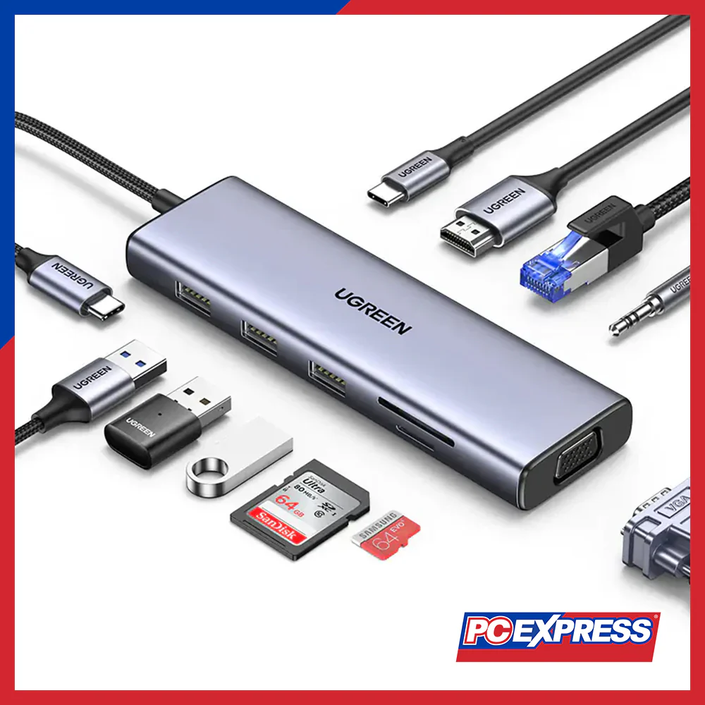 UGREEN USB-C 10-In-1 Multifunction Adapter (CM498/15601) - Gray